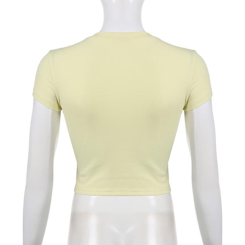 Glitter contrast short sleeve crewneck crop top
