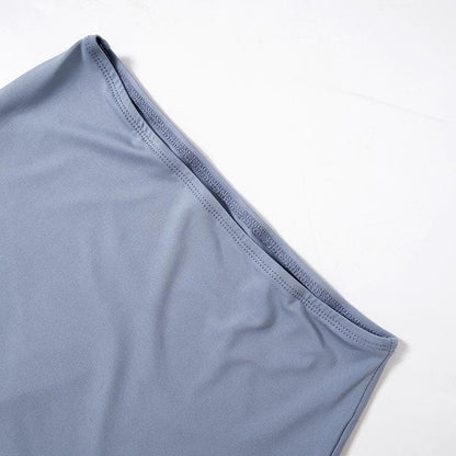 Sleeveless ruffle irregular solid maxi skirt set