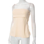 Solid zip-up backless sleeveless tube top