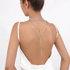Layered Rhinestone 2 Pcs Choker Necklace