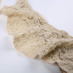 Lace hem contrast halter self tie backless sleeveless top