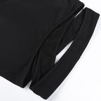 Top corto senza maniche con collo a V e scollo all'americana traforato 