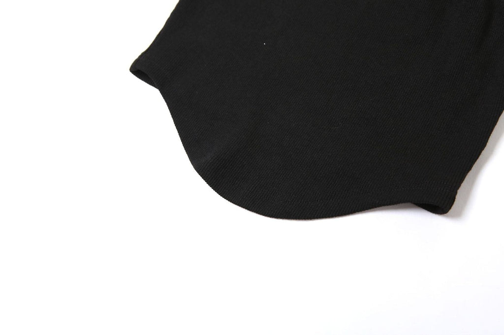 Crewneck sleeveless hollow out metal chain solid crop top