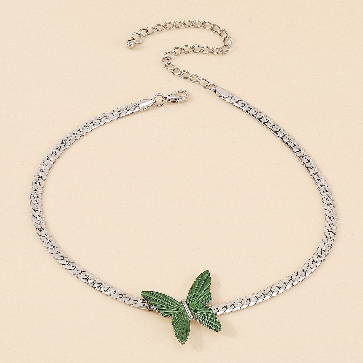 Butterfly pendant choker necklace