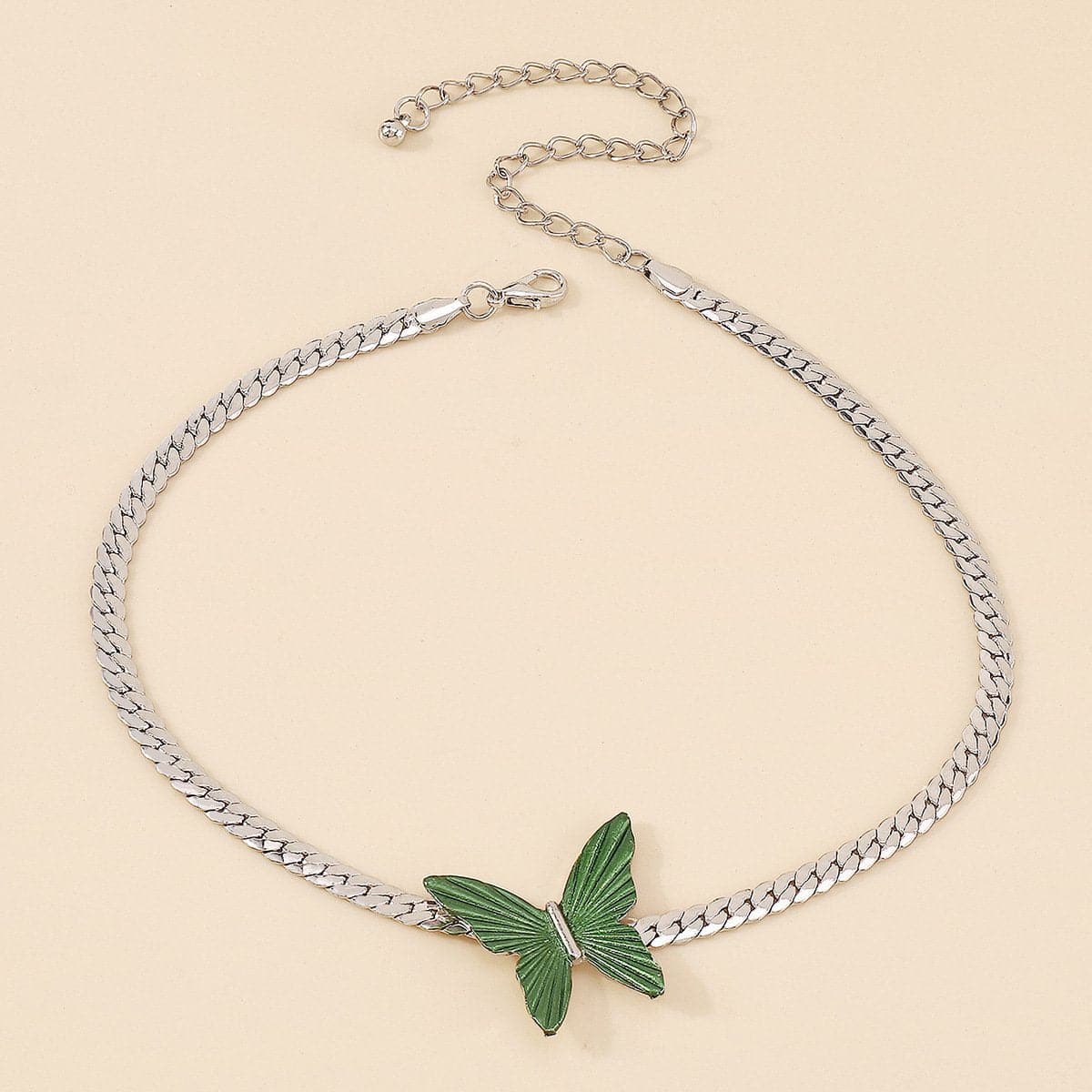 Butterfly Pendant Choker Necklace