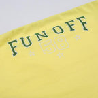 Contrast "FUNOFF" pattern backless tube crop top