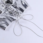 Backless corset metallic lace up self tie tube top