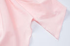 Irregular long sleeve ruched crewneck solid top