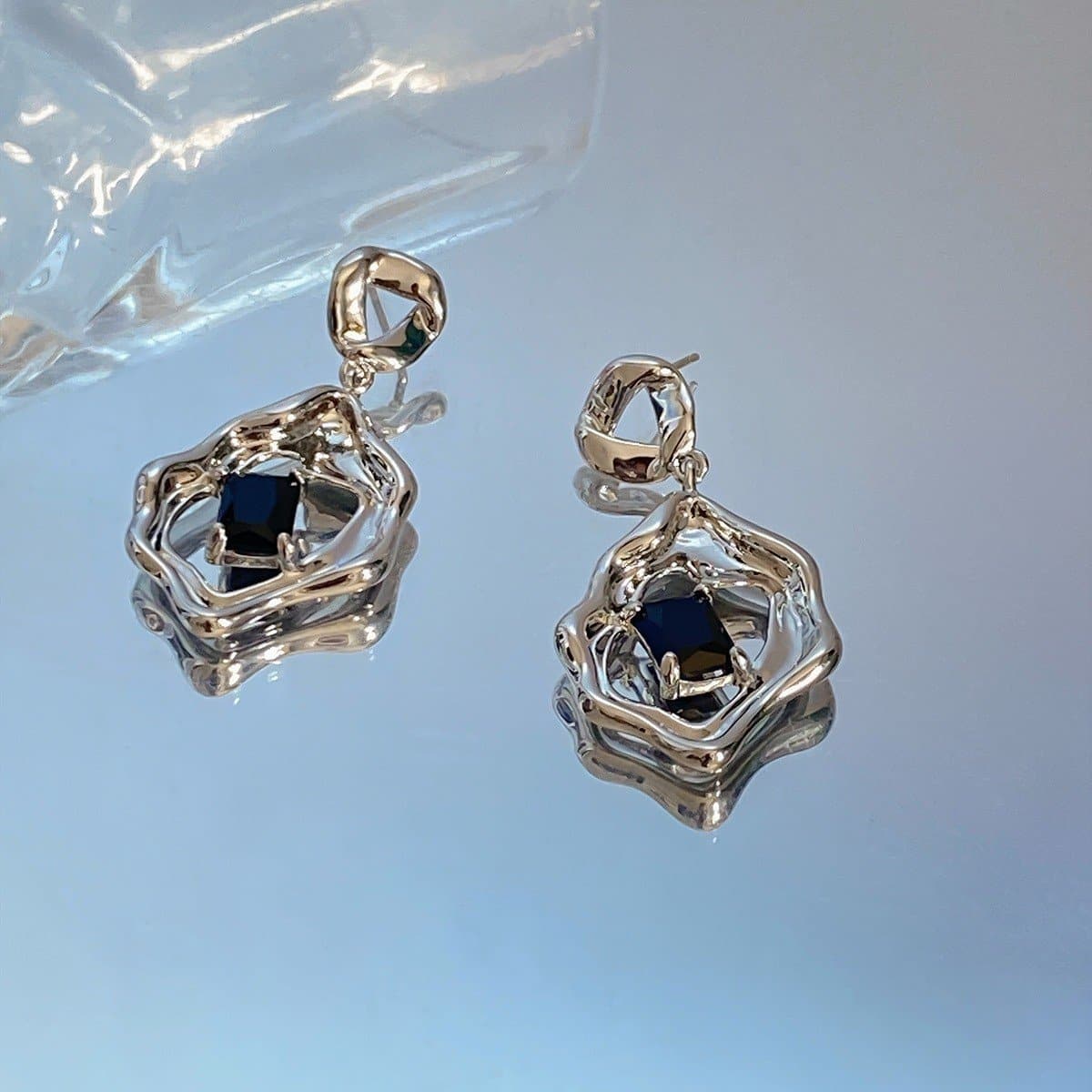 Stone Pendant Irregular Earrings