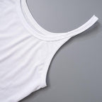 Ribbed solid u neck backless sleeveless top