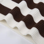 Star pattern patchwork high neck sleeveless striped knitted crop top - Final Sale