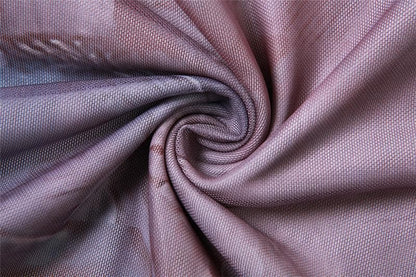 Sheer mesh see through ruffle short sleeve contrast print mini skirt set