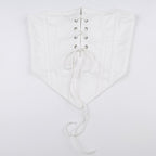 Solid lace up self tie backless tube top