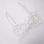 Lace solid backless sleeveless bowknot cami 2 piece top