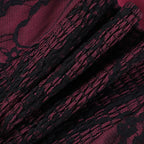 Top corto con scollo quadrato, schiena scoperta, pizzo smock e fibbia a contrasto 