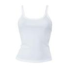 Ribbed solid u neck backless sleeveless top