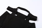 Top con scollo all'americana, maniche lunghe e spalle scoperte