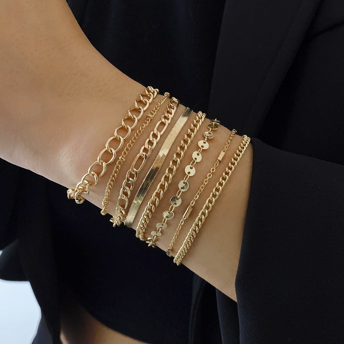 Schlangen-Kettenarmband mit 8 Teilen 