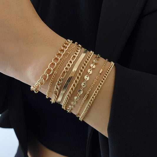 Schlangen-Kettenarmband mit 8 Teilen 
