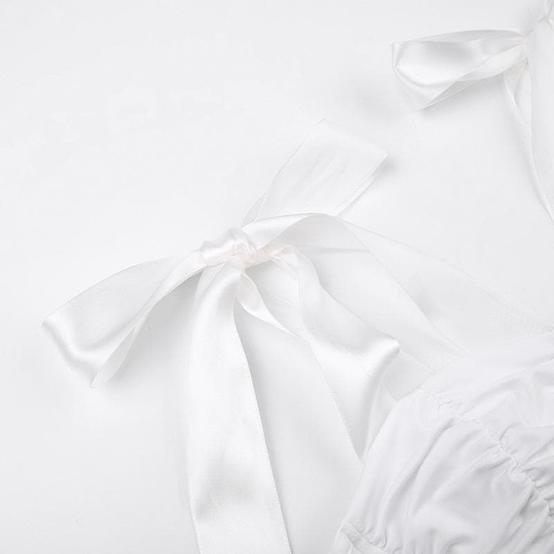 Top scollato e senza schienale con corsetto arricciato e allacciatura automatica