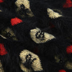 Contrast fluffy bowknot heart pattern mini skirt - Final Sale
