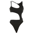 Hollow out irregular solid sleeveless bodysuit