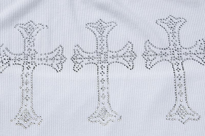 Halter backless cross beaded u neck sleeveless crop top