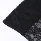 Lace see through solid slit backless tube dress
