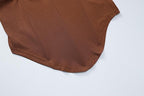Felpa con cappuccio, corsetto senza maniche, schiena scoperta, collo a cappuccio, top solido 