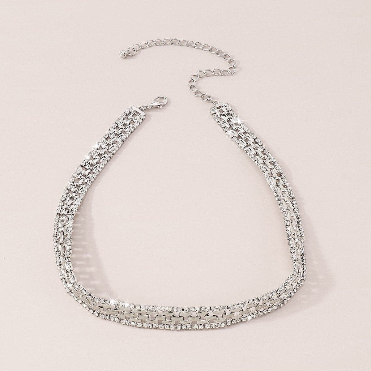 Rhinestone choker necklace