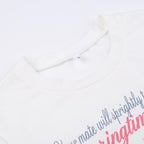 Cake pattern contrast short sleeve crewneck crop top