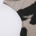 Top corto senza maniche con scollo rotondo e contrasto tie-dye 