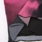 Long sleeve high neck gloves tie dye mesh crop top