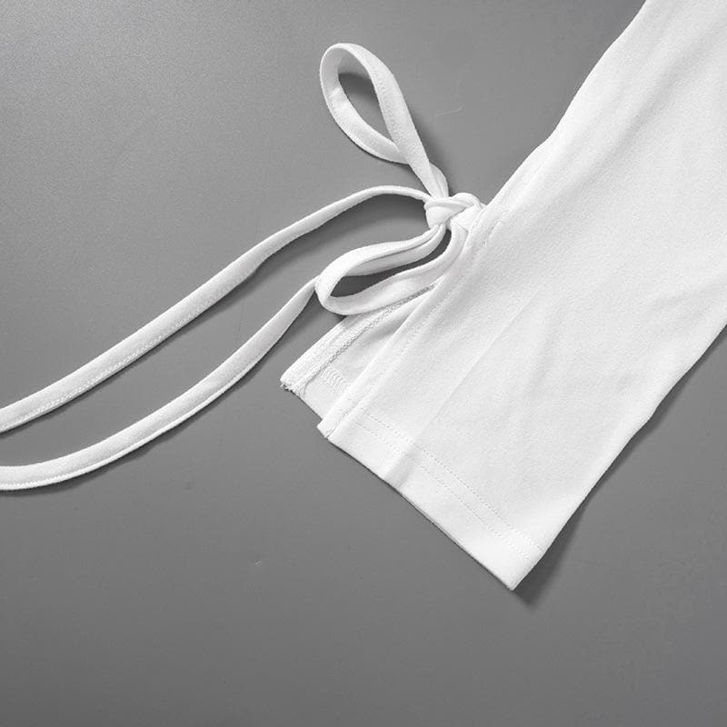 Miniabito tubino con spacchi arricciati, coulisse e spalle scoperte, senza schienale 