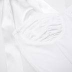 Ruched corset self tie solid backless low cut top