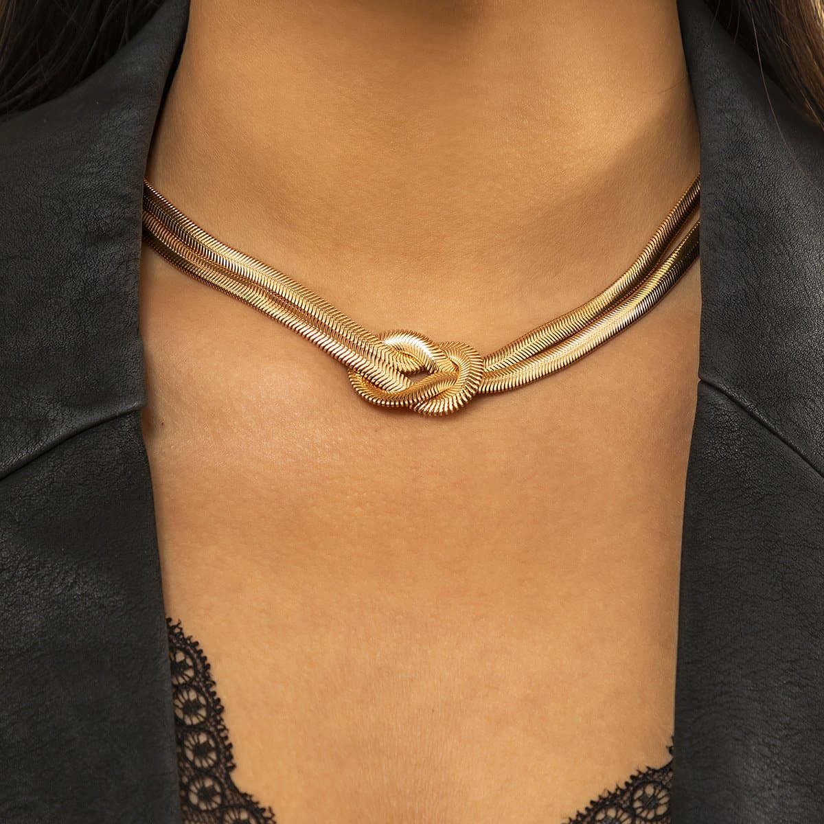 Knotted Snake Choker Necklace