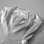 Metallic backless solid sleeveless stitch tube top