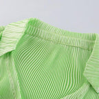 Turnover collar ribbed solid long sleeve ruffled button top - Final Sale