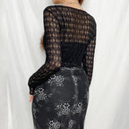Solid textured long sleeve button top