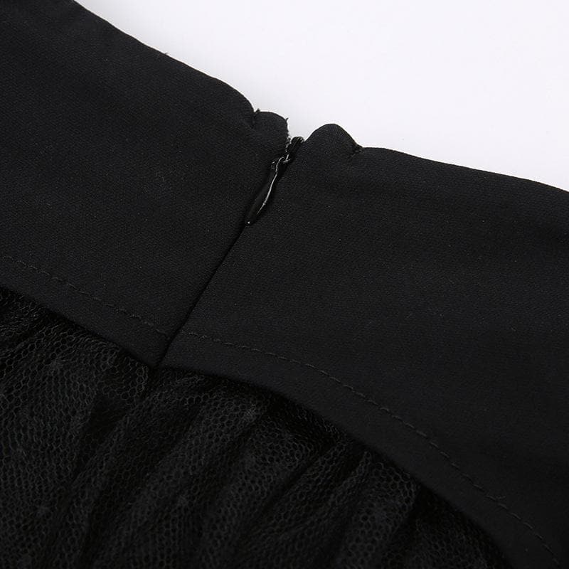 Lace up zip-up patchwork ruched mesh low rise solid mini skirt