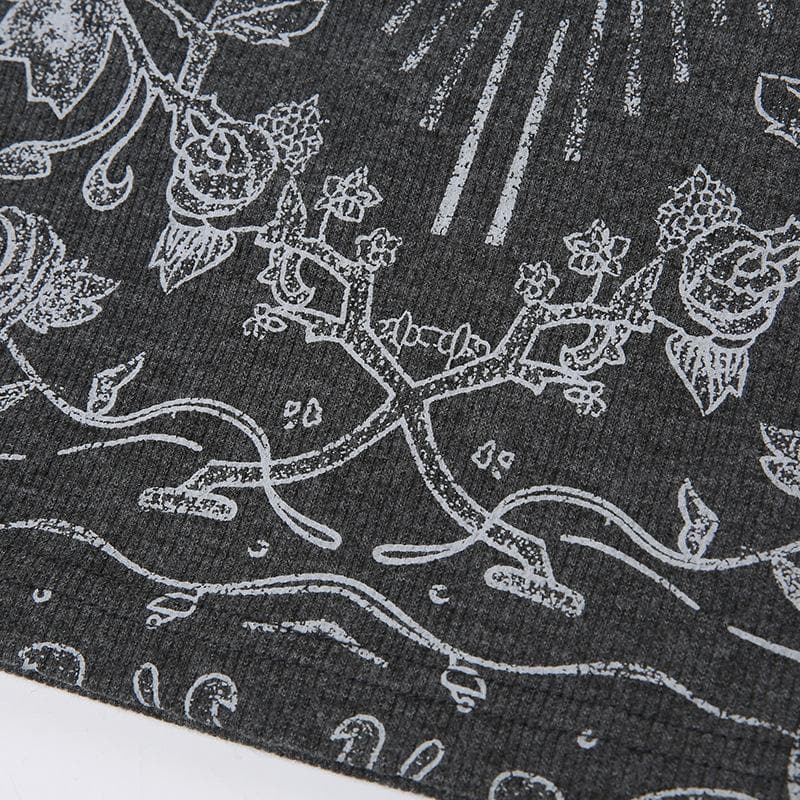 Crewneck sleeveless heart pattern contrast crop top