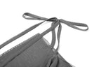 Long sleeve mesh self tie off shoulder solid crop top