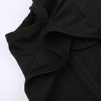Top corto senza maniche con scollo a V e anello a O, senza schienale e corsetto