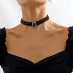 Pearl Beaded Layered Choker Necklace