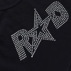 Beaded sleeveless round neck irregular crop top