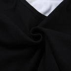 Top corto senza maniche con scollo quadrato e patchwork a contrasto 