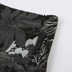 Chiffon zip-up irregular leaf print contrast mini skirt