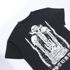 Short sleeve crewneck abstract contrast top