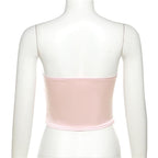 Top a tubino con cerniera e scollo a cuore in patchwork di pizzo 