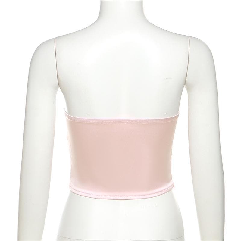 Top a tubino con cerniera e scollo a cuore in patchwork di pizzo 